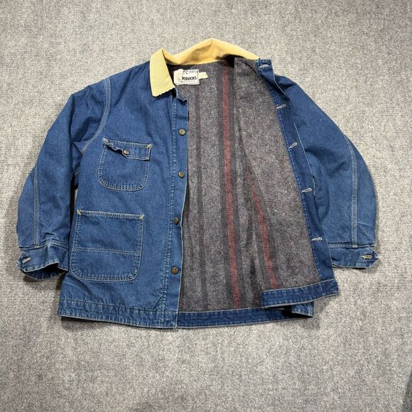 Vtg Sears Roebucks Denim Jacket Mens XL Chore Blanket Lined Barn USA Corduroy - Picture 1 of 15